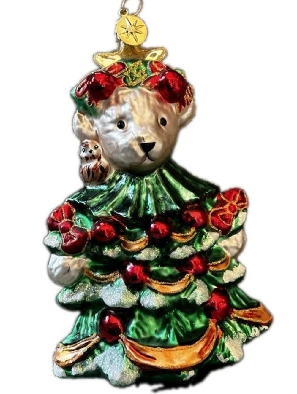 Christopher Radko Muffy Vanderbear Little Fir Tree Glass Ornament Mint Condition